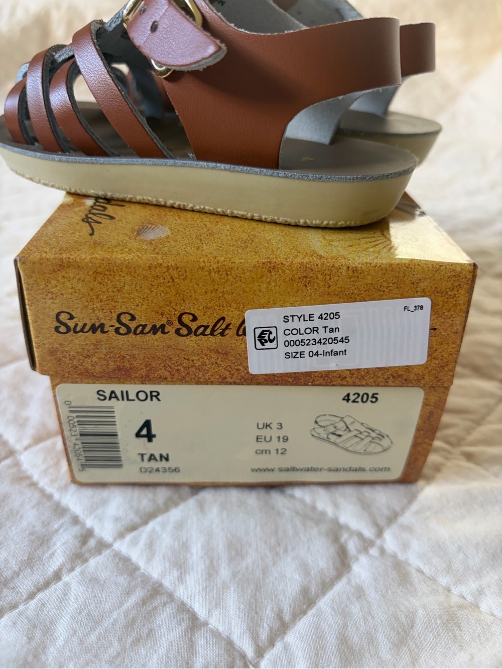 Sun-San Sailor Infant Sandals in Tan - Picture 2 of 5